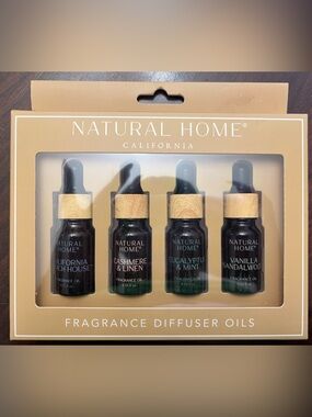Fragrance Diffuser Oils Set - Amber Bottles with Wood Caps (Assorted Scents)